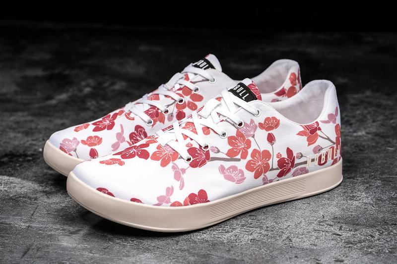 Pink Nobull Cherry Blossom Canvas Men's Trainers | CA I1368L